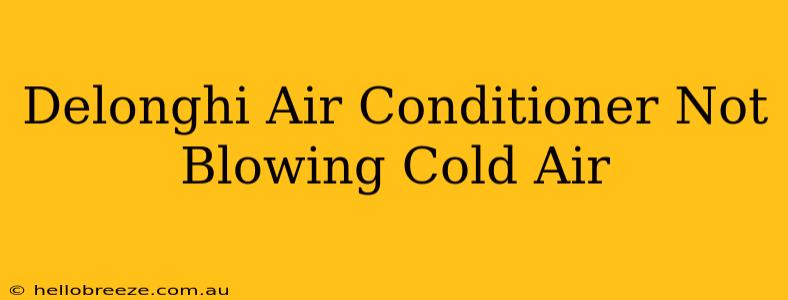 Delonghi Air Conditioner Not Blowing Cold Air