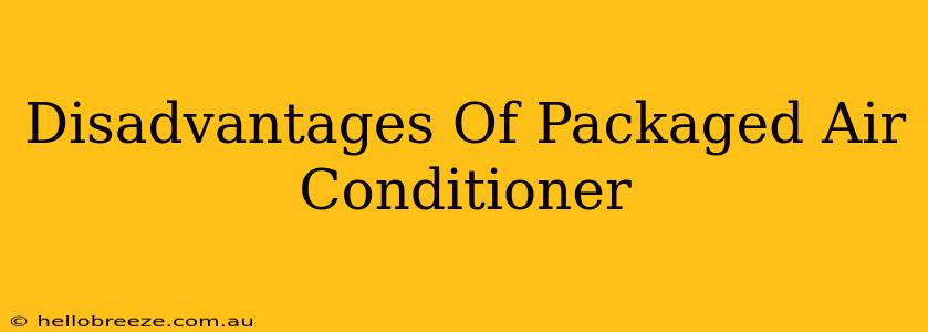 Disadvantages Of Packaged Air Conditioner