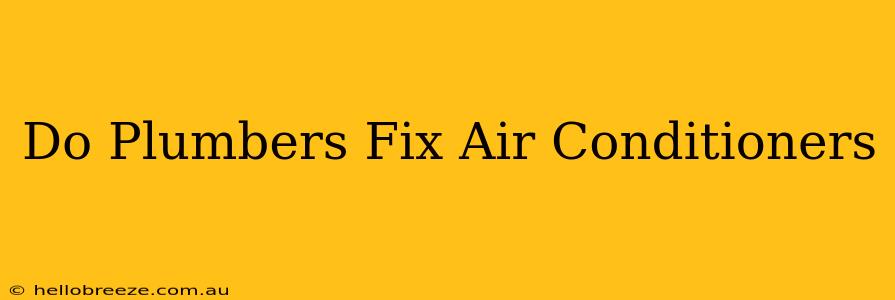 Do Plumbers Fix Air Conditioners