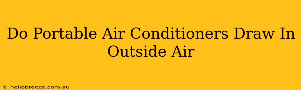 Do Portable Air Conditioners Draw In Outside Air