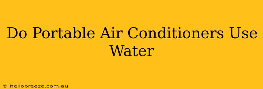 Do Portable Air Conditioners Use Water