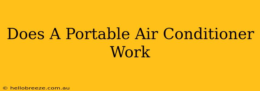 Does A Portable Air Conditioner Work