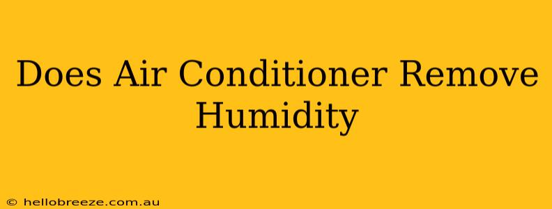 Does Air Conditioner Remove Humidity