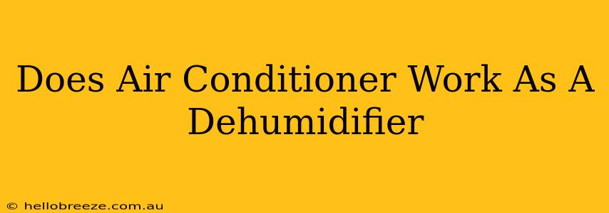 Does Air Conditioner Work As A Dehumidifier