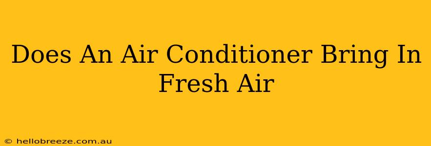 Does An Air Conditioner Bring In Fresh Air