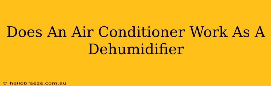 Does An Air Conditioner Work As A Dehumidifier