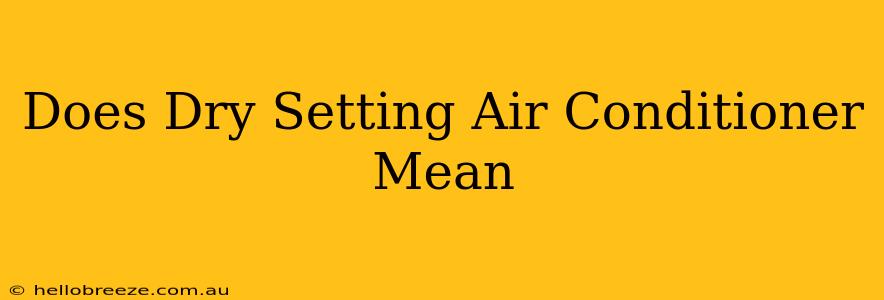 Does Dry Setting Air Conditioner Mean