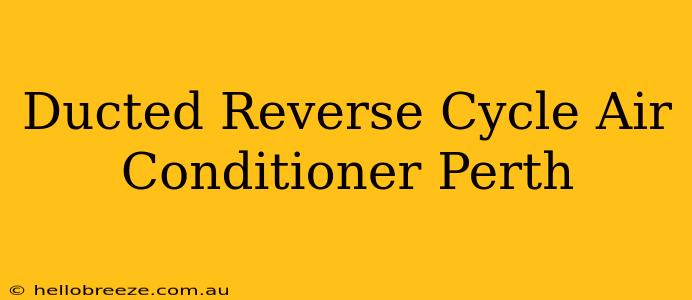 Ducted Reverse Cycle Air Conditioner Perth