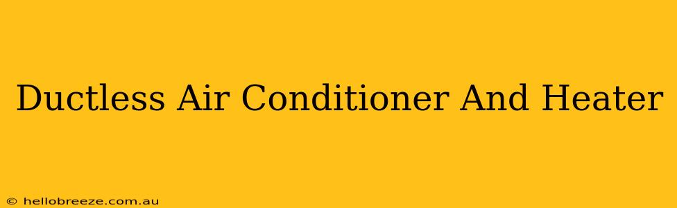 Ductless Air Conditioner And Heater