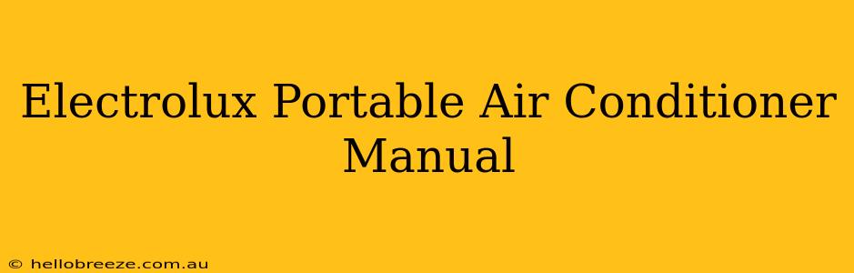 Electrolux Portable Air Conditioner Manual