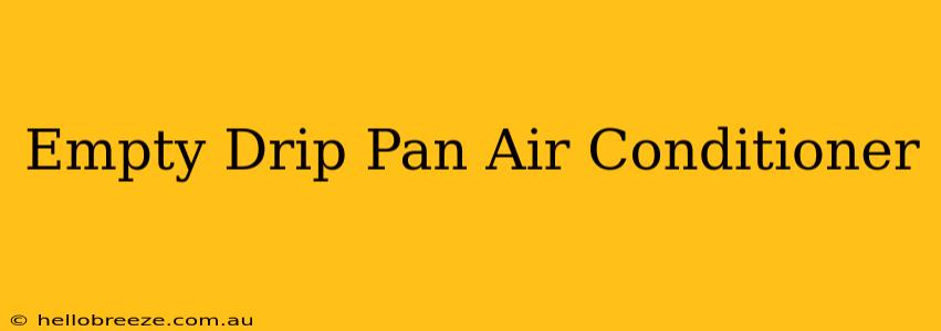 Empty Drip Pan Air Conditioner