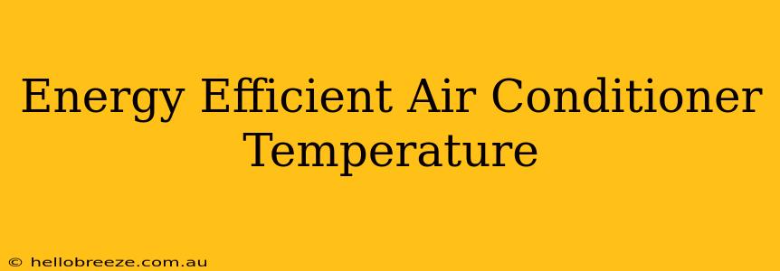 Energy Efficient Air Conditioner Temperature