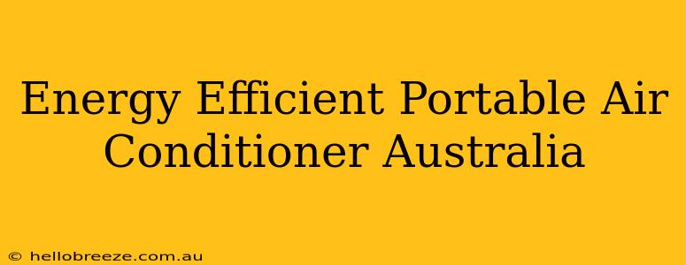 Energy Efficient Portable Air Conditioner Australia