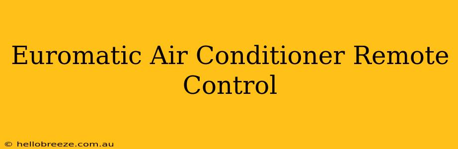 Euromatic Air Conditioner Remote Control