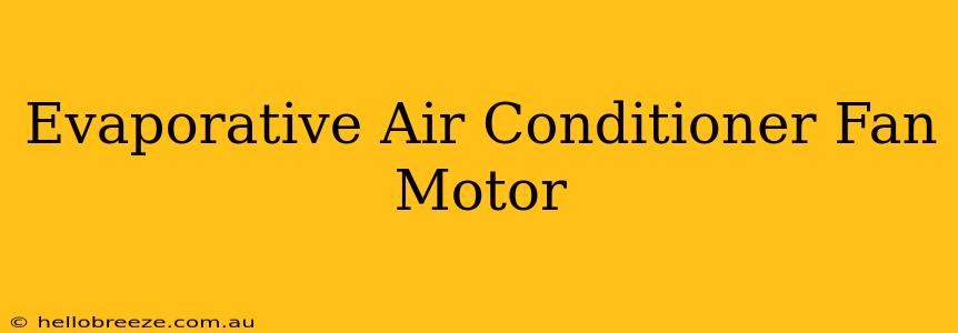 Evaporative Air Conditioner Fan Motor