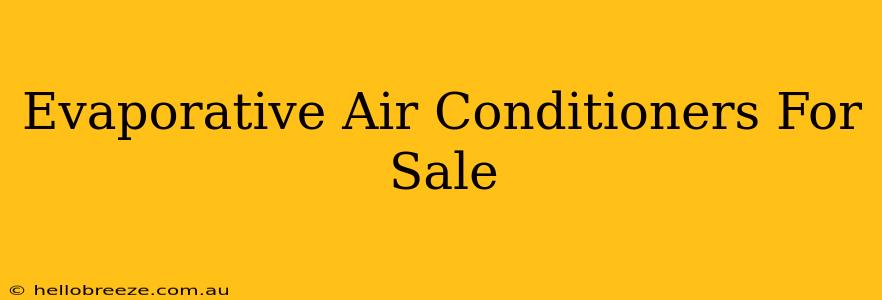 Evaporative Air Conditioners For Sale