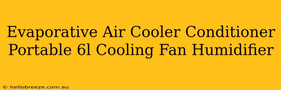 Evaporative Air Cooler Conditioner Portable 6l Cooling Fan Humidifier