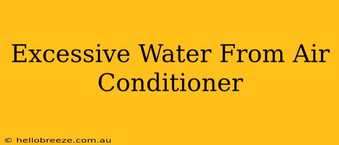 Excessive Water From Air Conditioner