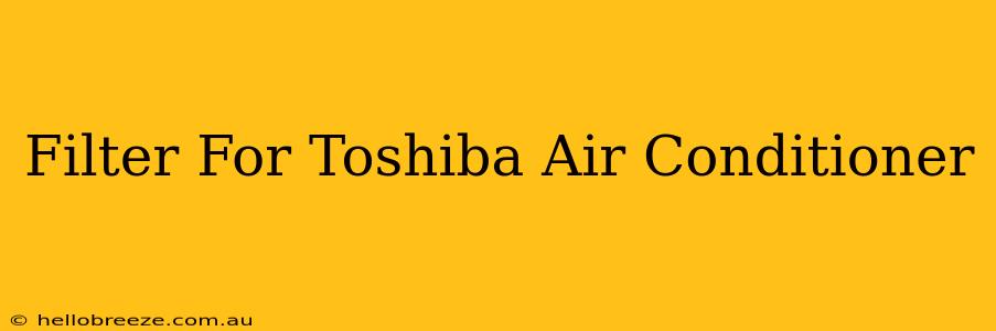 Filter For Toshiba Air Conditioner