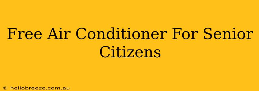 Free Air Conditioner For Senior Citizens