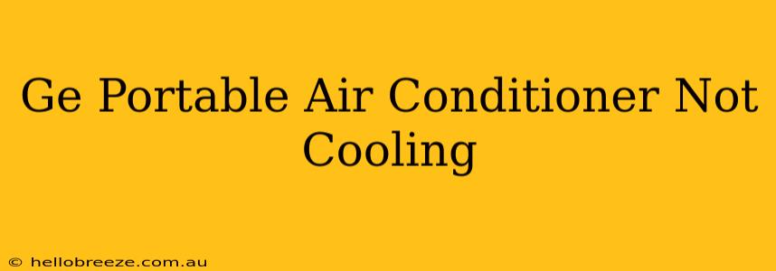 Ge Portable Air Conditioner Not Cooling