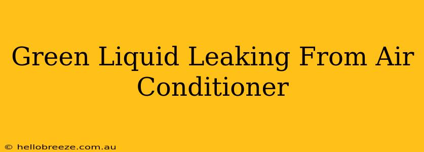 Green Liquid Leaking From Air Conditioner