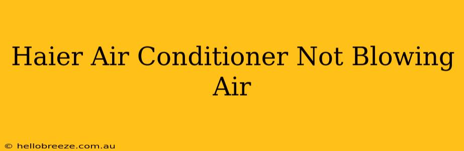 Haier Air Conditioner Not Blowing Air