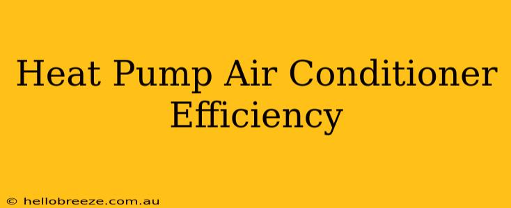 Heat Pump Air Conditioner Efficiency