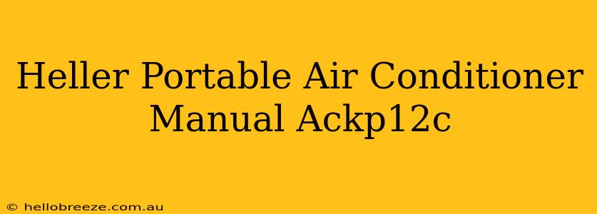 Heller Portable Air Conditioner Manual Ackp12c