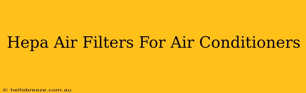 Hepa Air Filters For Air Conditioners