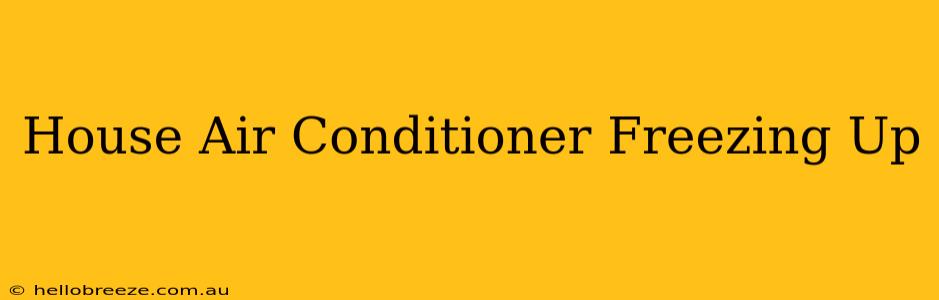 House Air Conditioner Freezing Up