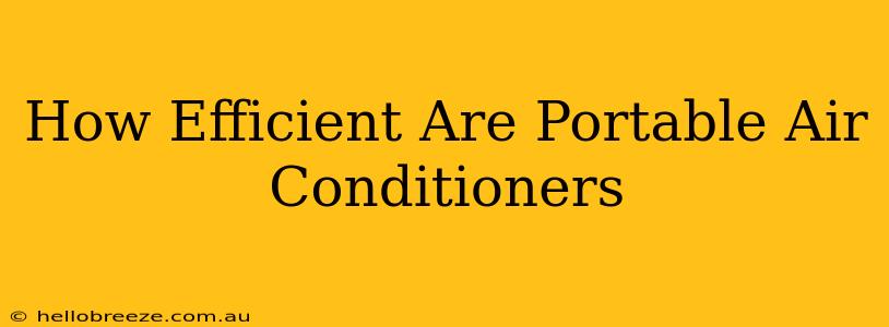 How Efficient Are Portable Air Conditioners