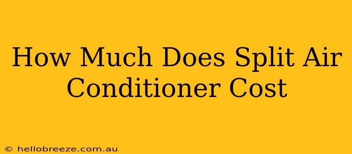 How Much Does Split Air Conditioner Cost