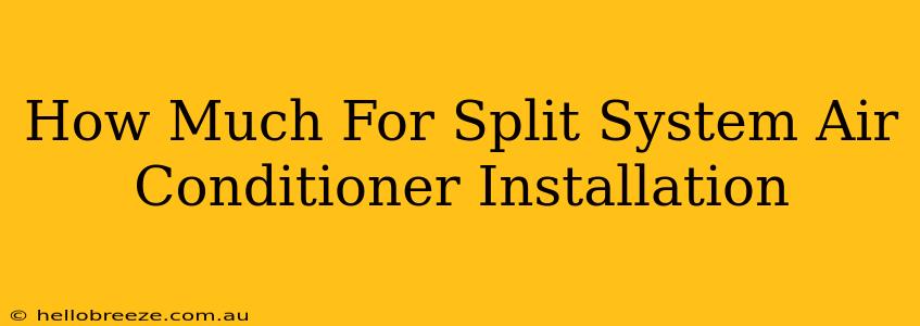 How Much For Split System Air Conditioner Installation