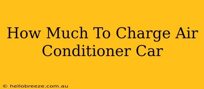 How Much To Charge Air Conditioner Car