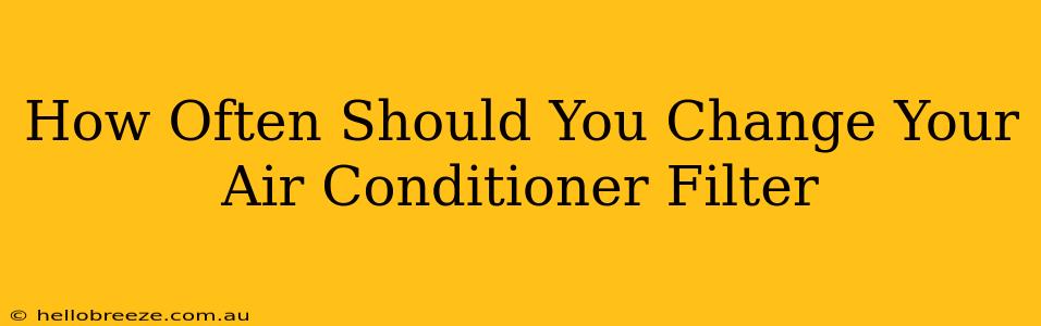 How Often Should You Change Your Air Conditioner Filter