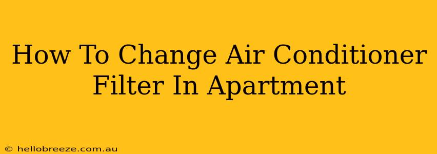 How To Change Air Conditioner Filter In Apartment