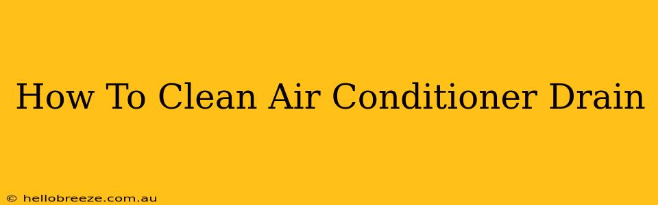 How To Clean Air Conditioner Drain