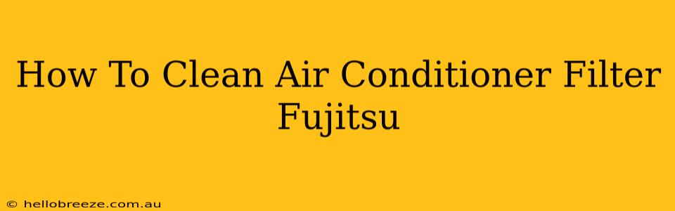 How To Clean Air Conditioner Filter Fujitsu