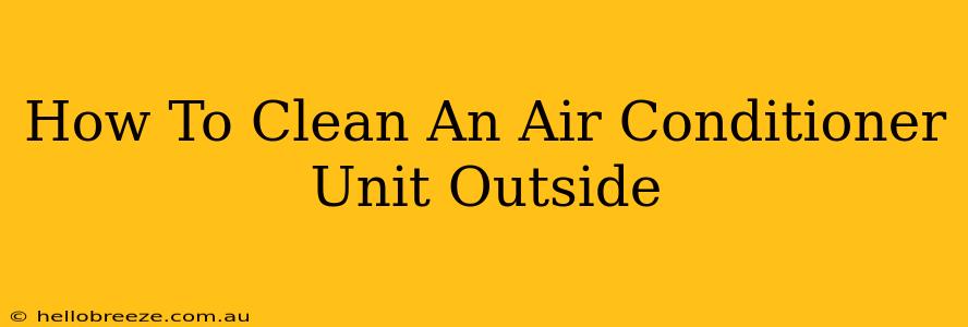 How To Clean An Air Conditioner Unit Outside