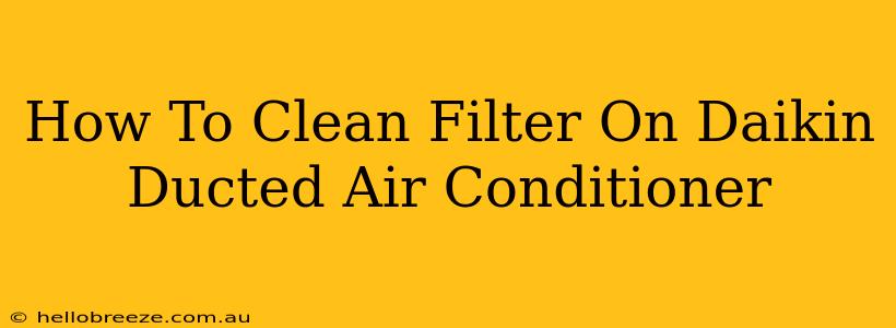 How To Clean Filter On Daikin Ducted Air Conditioner