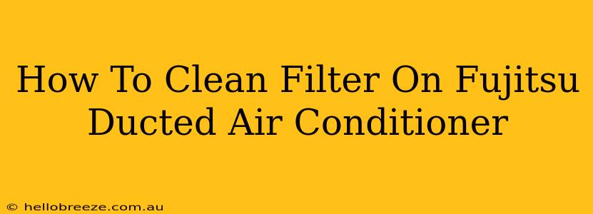 How To Clean Filter On Fujitsu Ducted Air Conditioner