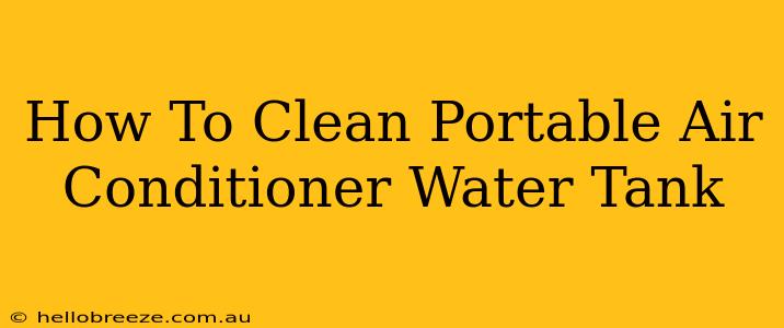 How To Clean Portable Air Conditioner Water Tank