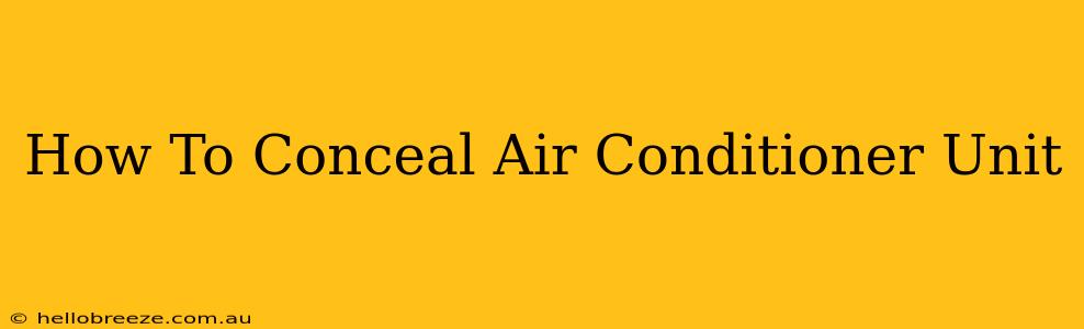 How To Conceal Air Conditioner Unit