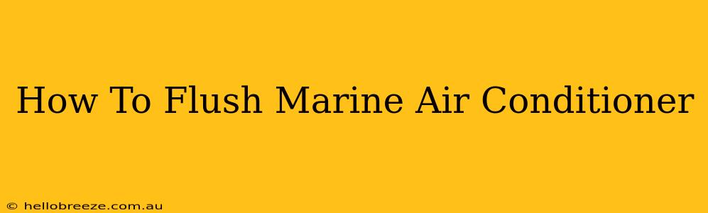 How To Flush Marine Air Conditioner