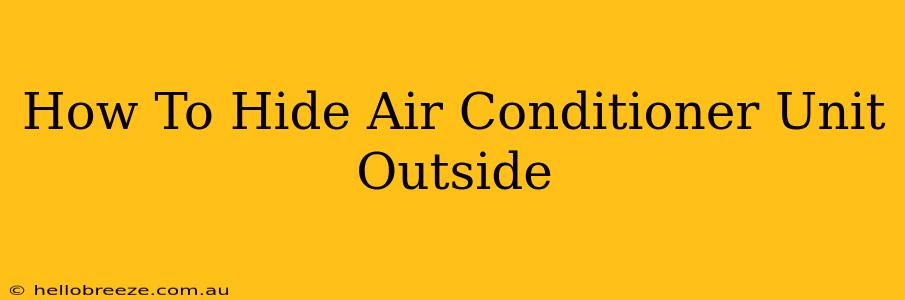 How To Hide Air Conditioner Unit Outside