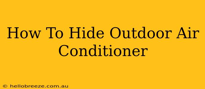 How To Hide Outdoor Air Conditioner