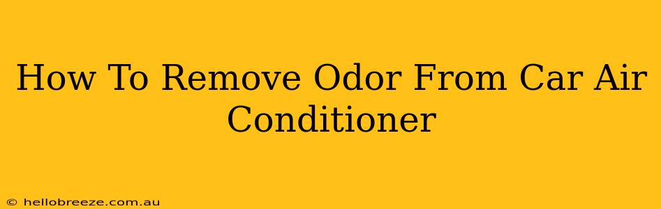 How To Remove Odor From Car Air Conditioner