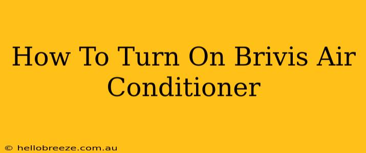 How To Turn On Brivis Air Conditioner