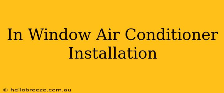 In Window Air Conditioner Installation